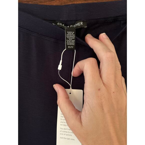 Eileen Fisher Straight Cropped Pants in Midnight XS nwt - Picture 2 of 7